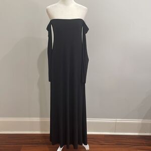 Zara Off The Shoulder Long Sleeve Stretch Maxi Dress New Size Small